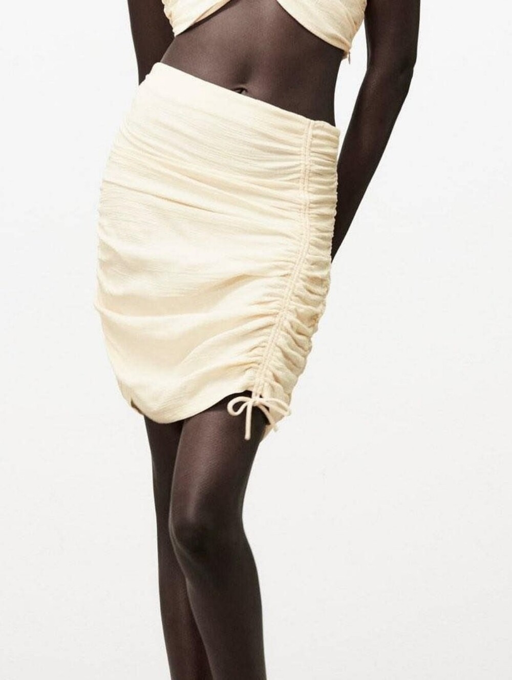 Zara Linen Ruched Skirt